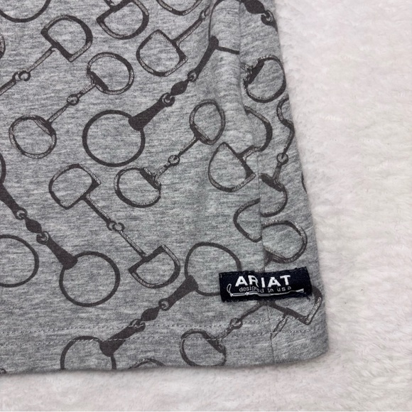 ARIAT Women Snaffle Bit Tshirt Med Short Sleeve Cowgirl Horse Riding Equestrian - Picture 7 of 12